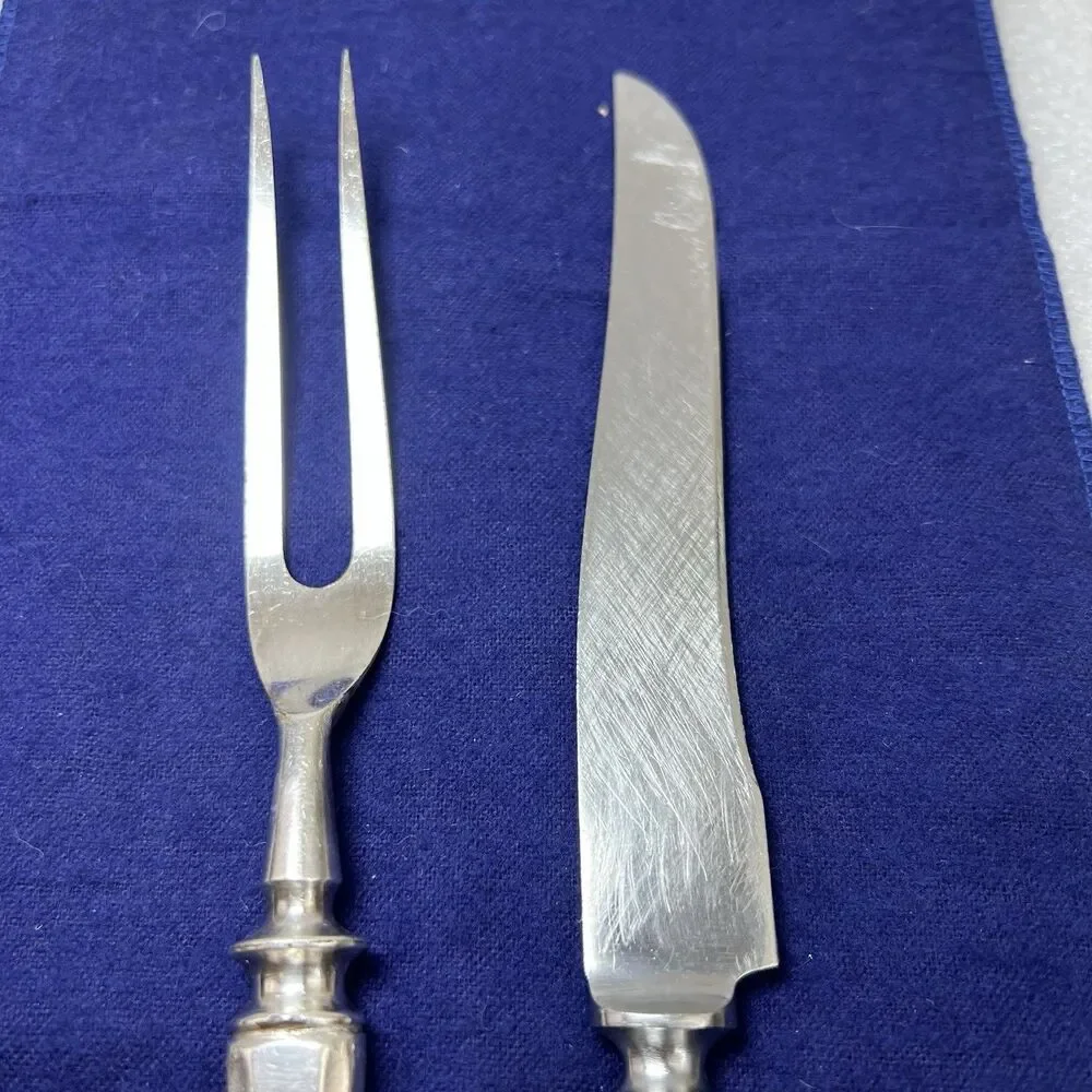 Oneida Community Plate Adam 1917 Carving Set Carving Knife & Fork Hollow Handle